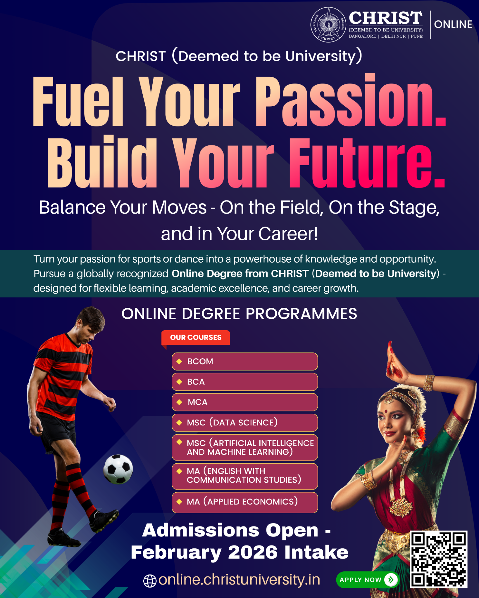 Christ- Deemed to be University Facebook ad: Earn a Recognized Online Degree from CHRIST University.