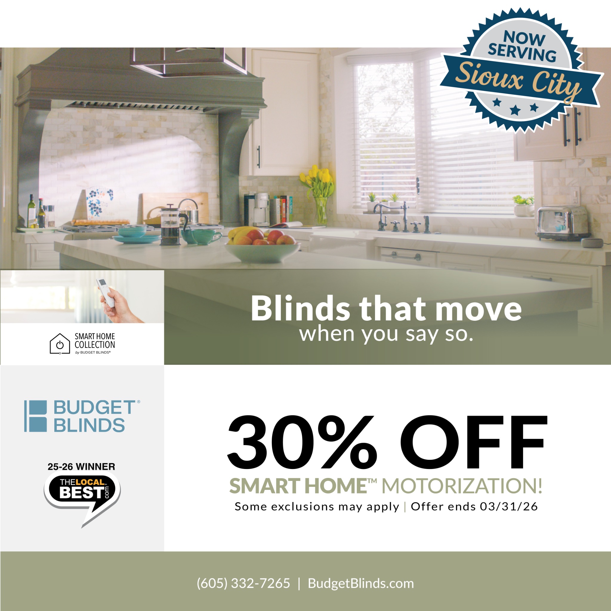 Budget Blinds of Sioux Falls Facebook ad