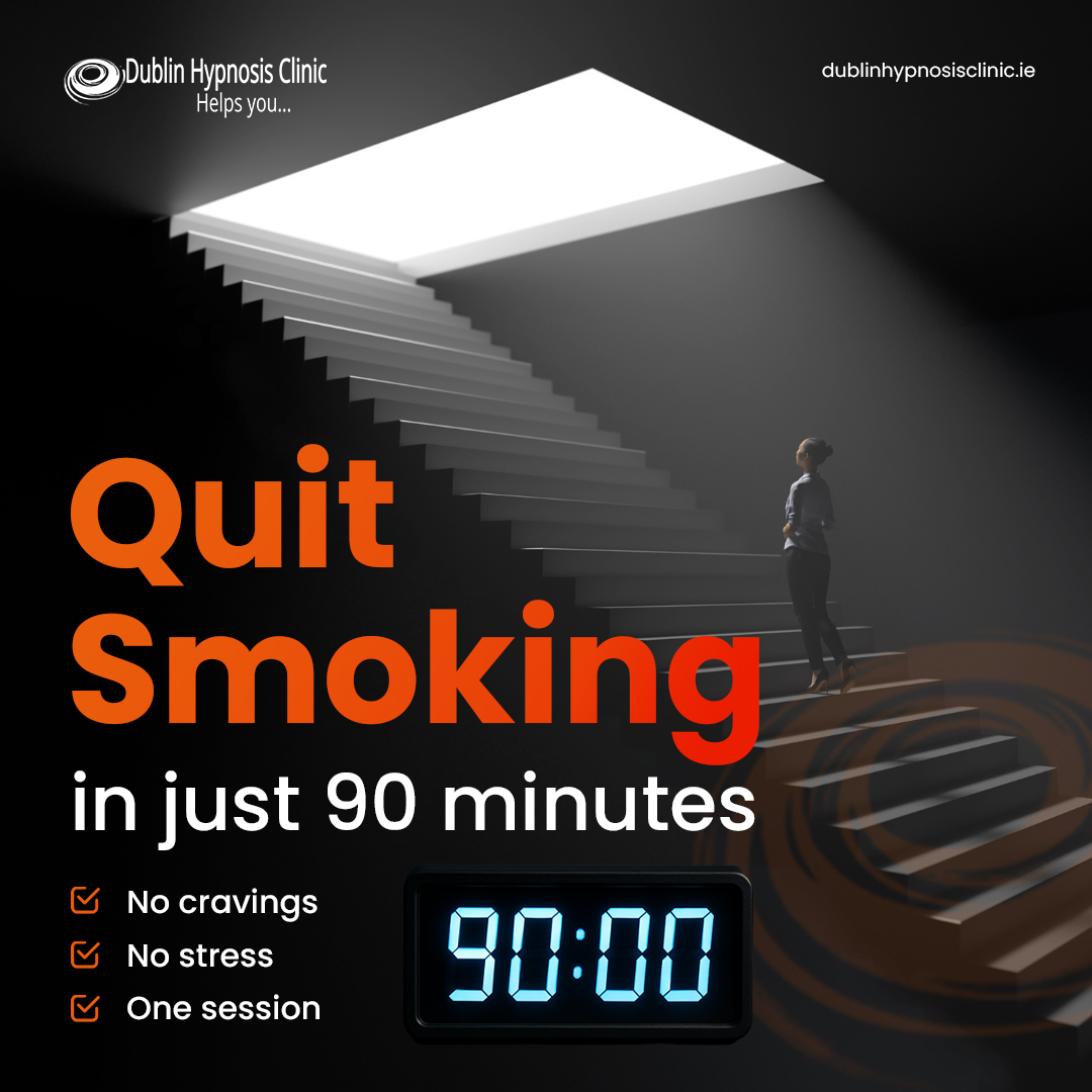 Award Winning Dublin Hypnosis Clinic Facebook ad: Your Smoke-Free Future Starts in 90 Minutes