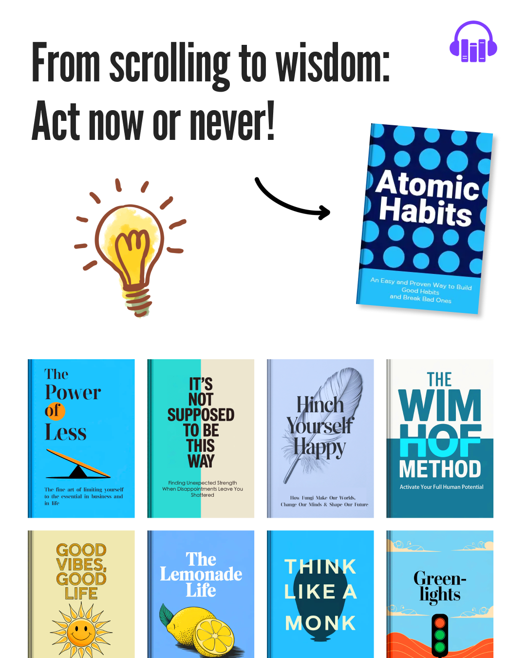 BookSnap: 15-Min Book Facebook ad: Unlock Big Ideas Anytime, Anywhere!