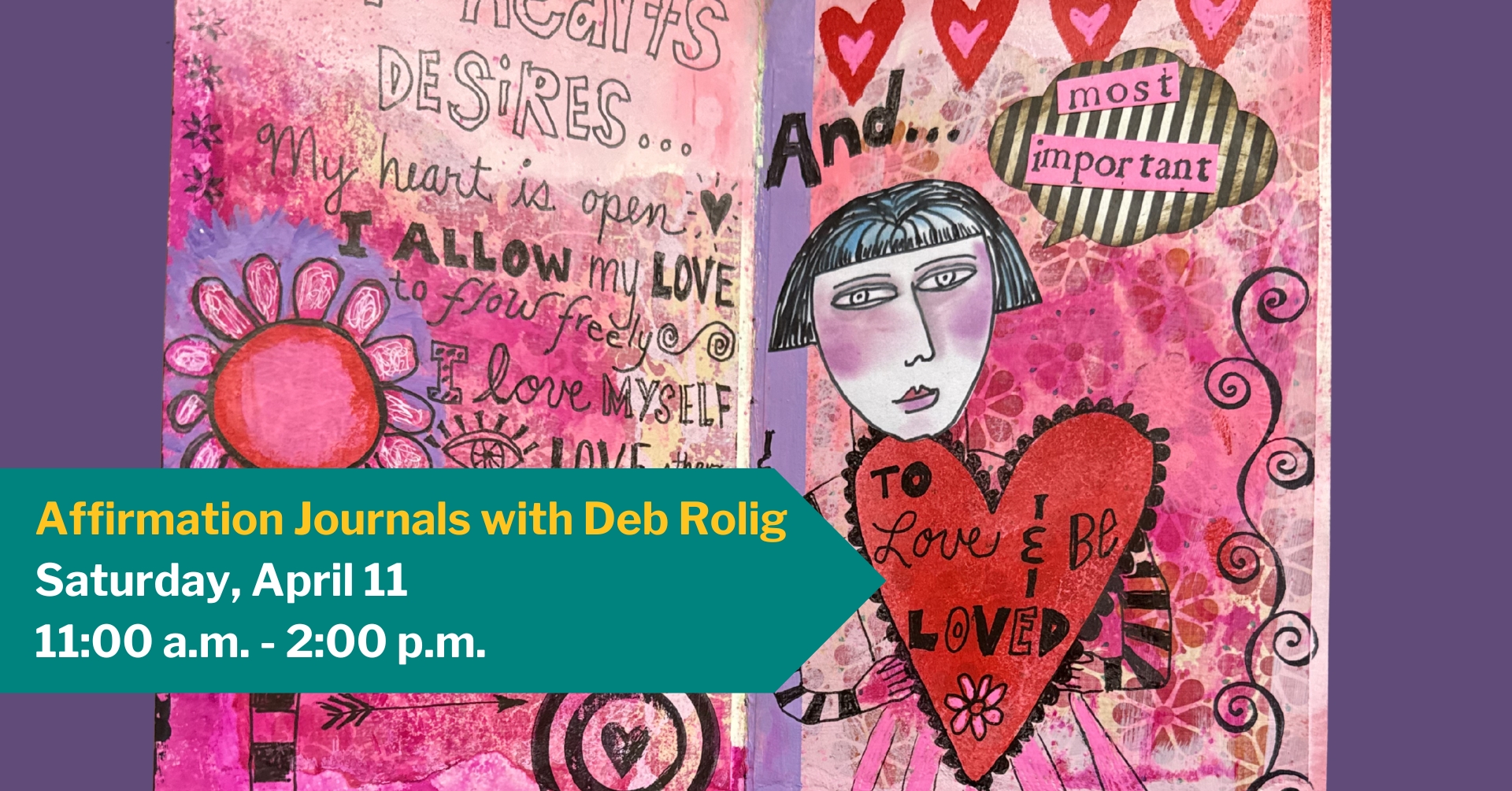 Museum of Eastern Shore Culture at Salisbury University Facebook ad: Affirmation Journals with Deb Rolig