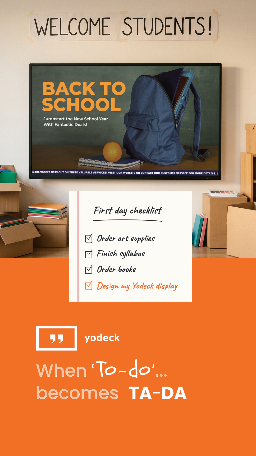 Yodeck Facebook ad: When ‘to-do’ becomes ‘ta-da.’