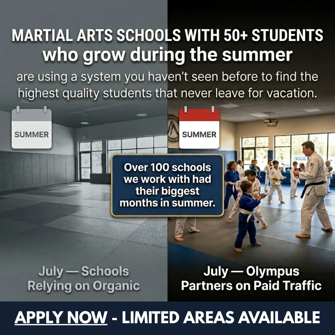 Olympus Acquisition Facebook ad: For Martial Arts Schools ONLY