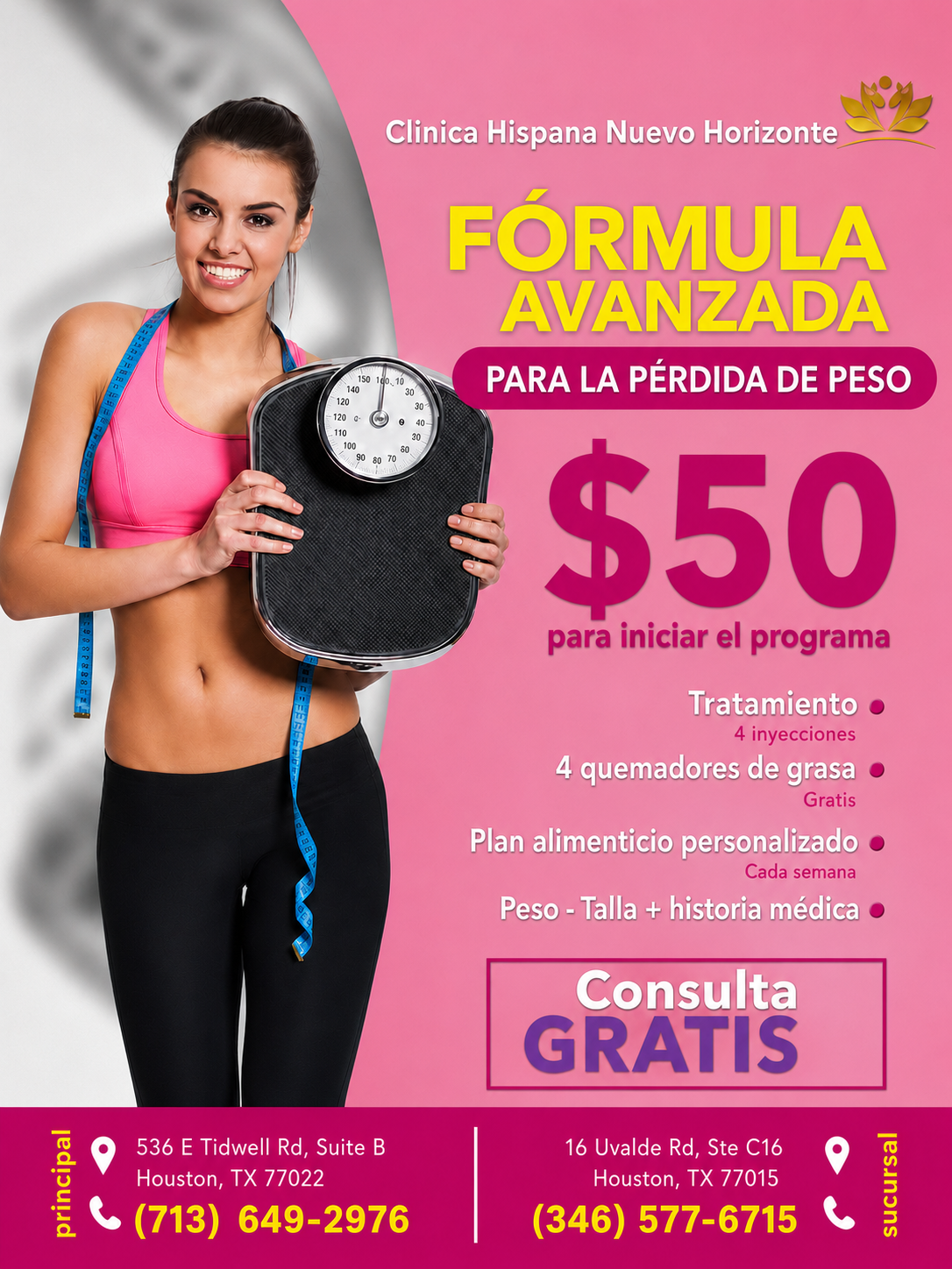 Clinica Hispana Nuevo Horizonte Facebook ad from Jul 9, 2026