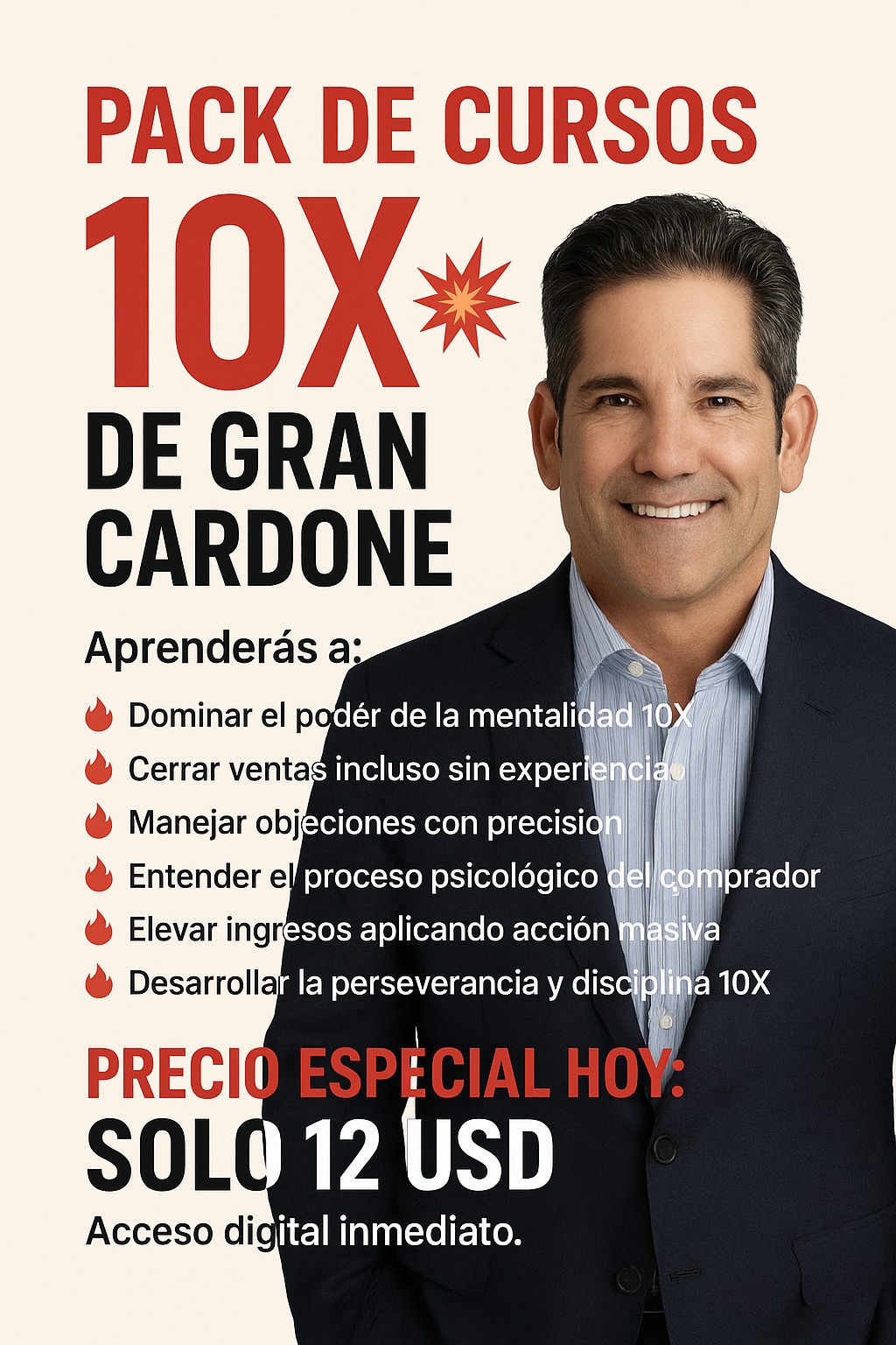 Saber Total Facebook ad: PACK GRANT CARDONE 10X
