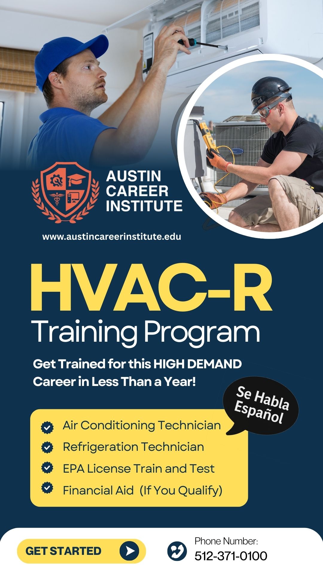 Austin Career Institute LLC Facebook ad: Start Your HVAC Career Now