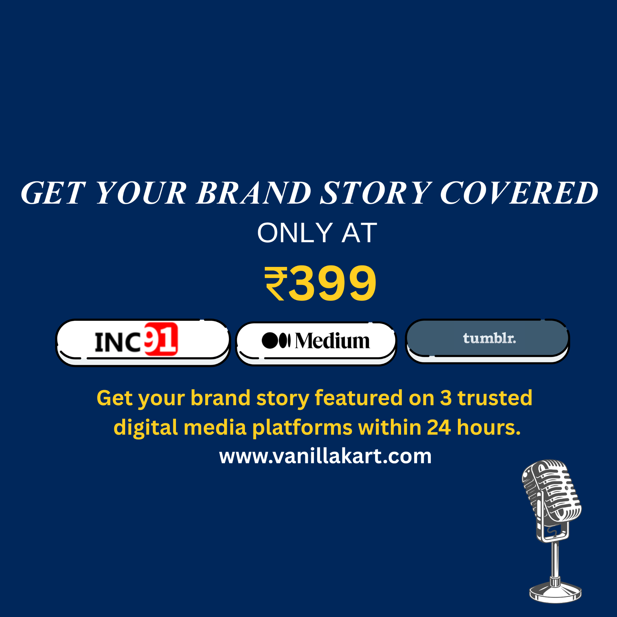 Vanillakart Facebook ad: Want your brand to get noticed?