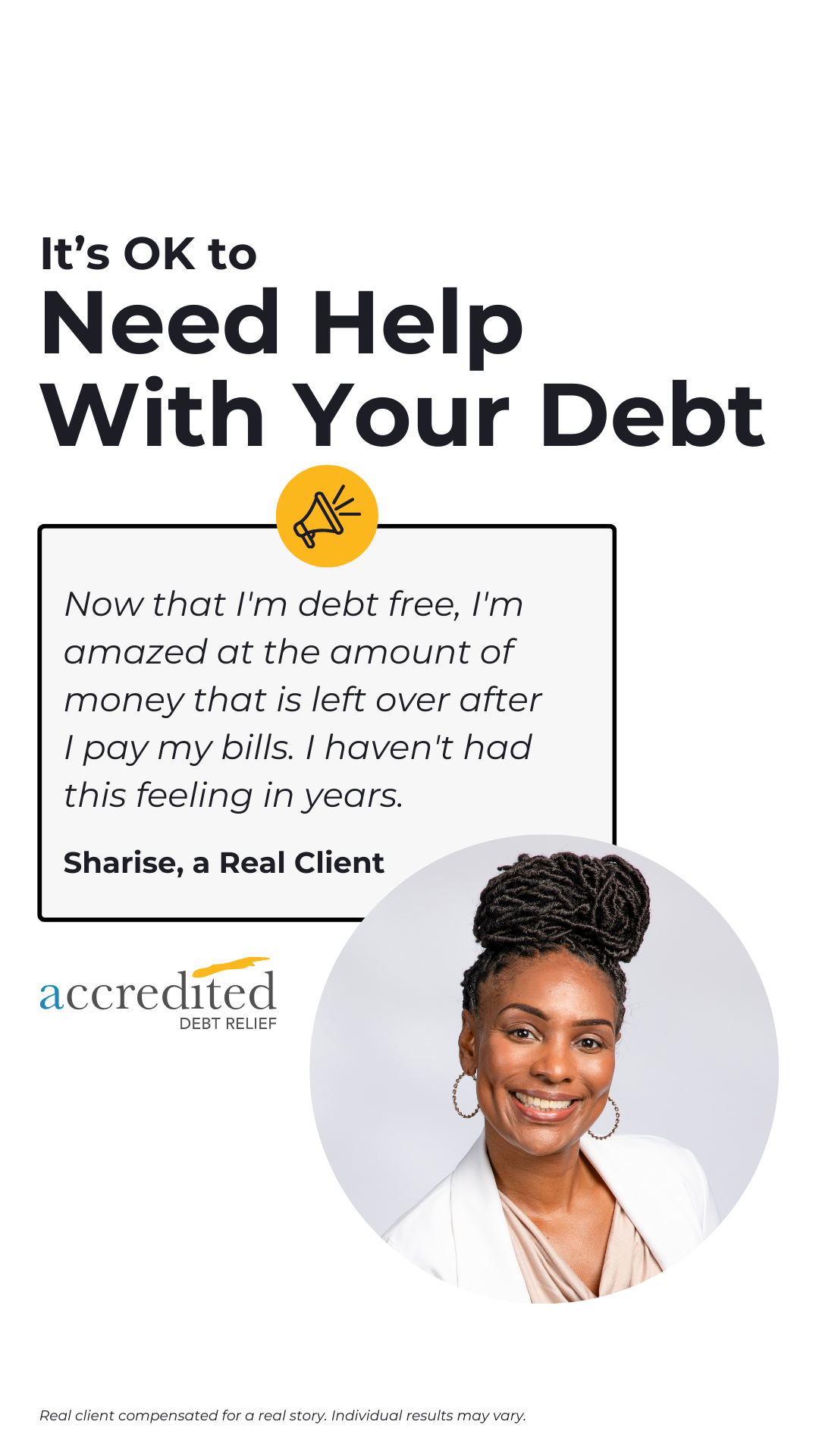 Accredited Debt Relief Facebook ad from Jun 15, 2026