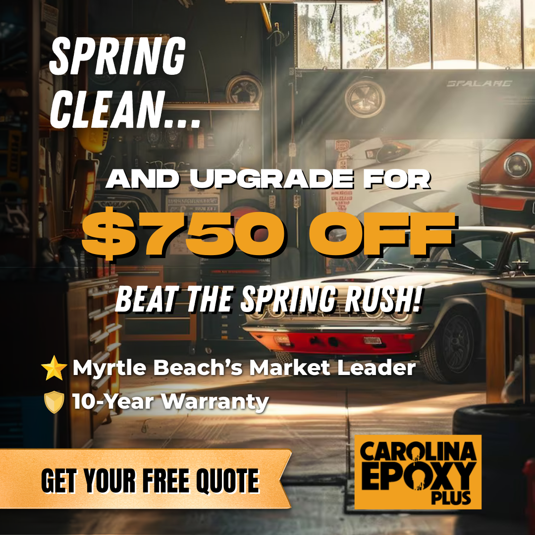 Carolina epoxy plus Facebook ad: Myrtle Beach: $750 OFF Garage Floors