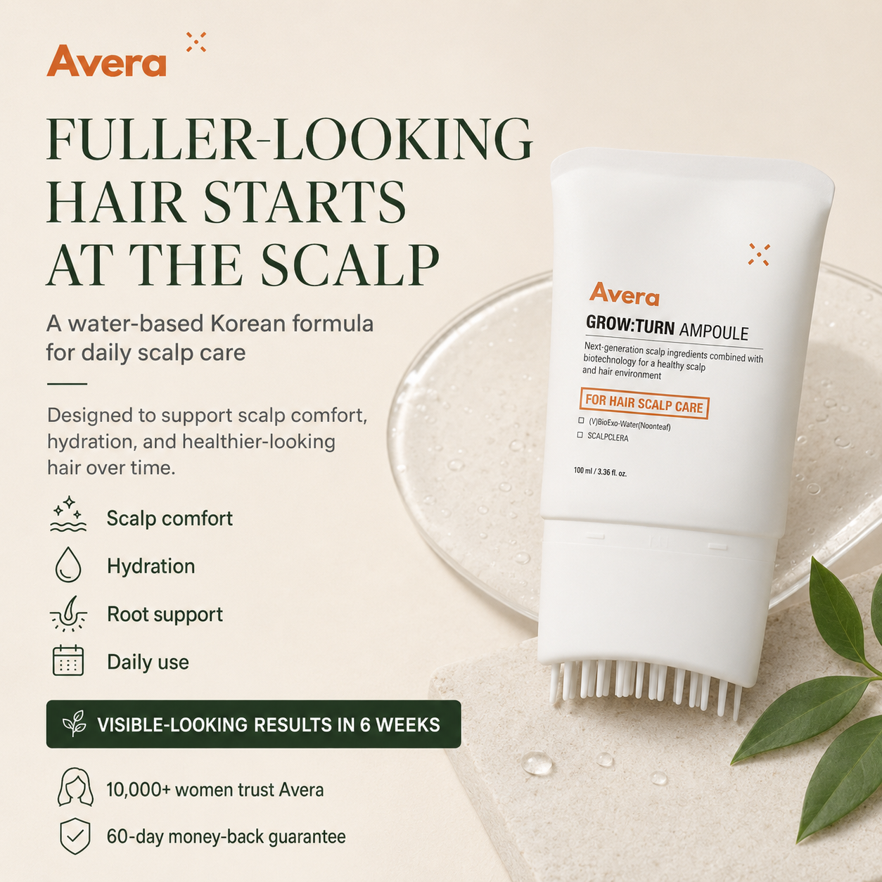 Avera Facebook ad: Korea's #1 Hair Growth Serum