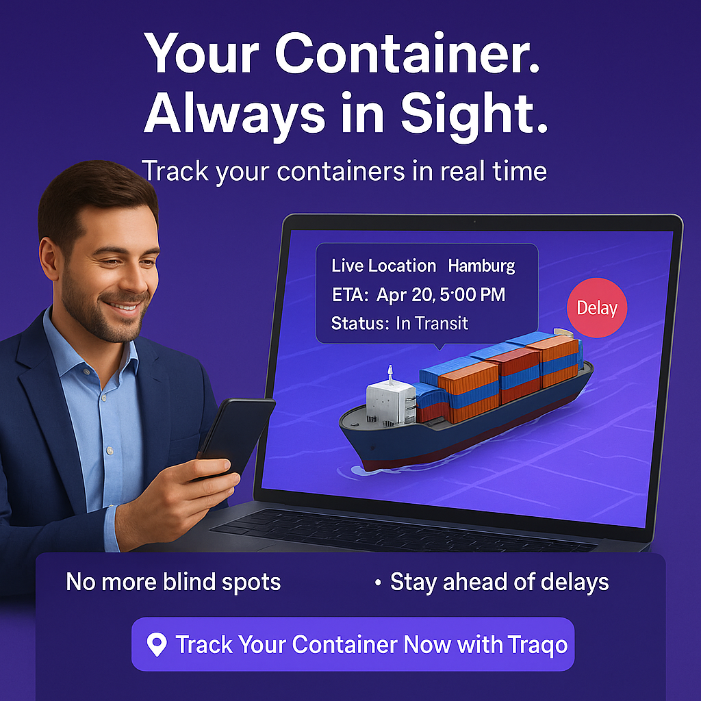 Traqo Facebook ad: Container Tracking Simplified