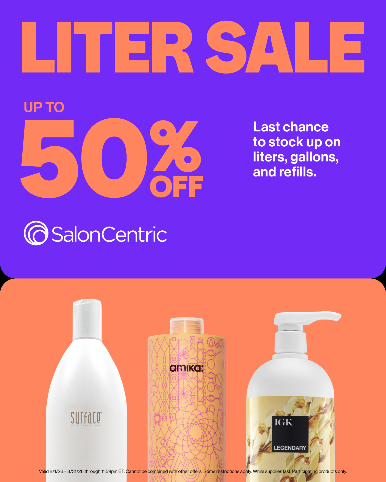 SalonCentric Facebook ad from Jul 31, 2026