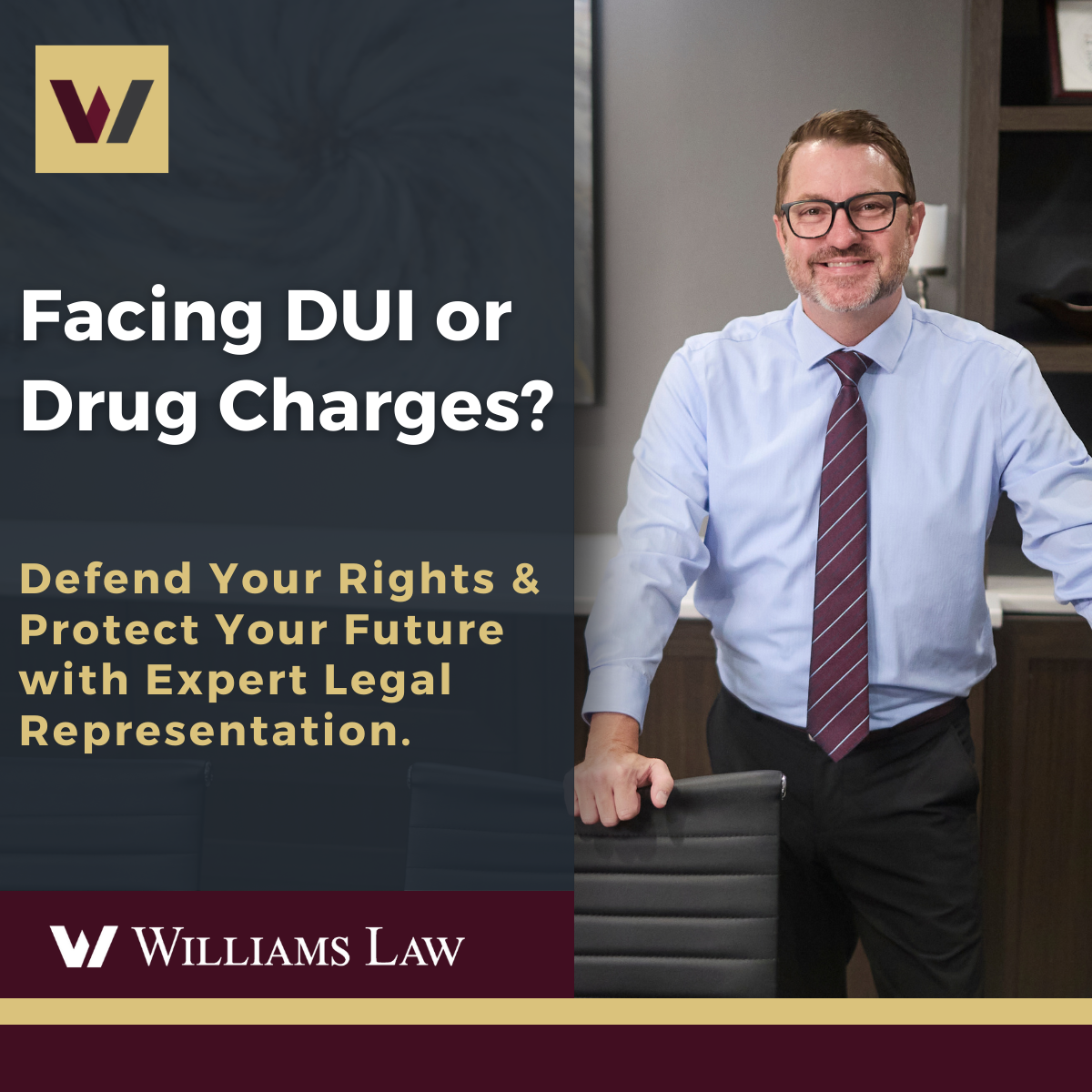 Robert Williams, Attorney, Williams Law, LLC Facebook ad from Oct 2, 2024