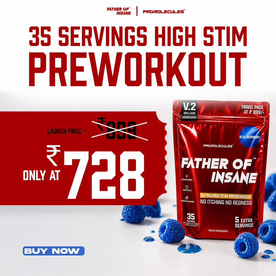 Promolecules Facebook ad: Upgrade Your Pre-Workout 35 Servings @ ₹728