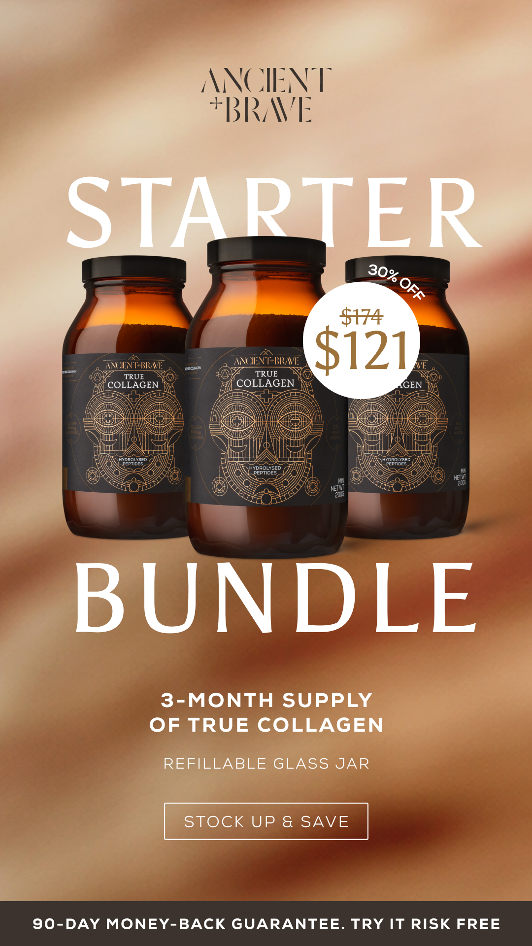 Ancient + Brave Facebook ad: Save 30% on our Starter Bundle