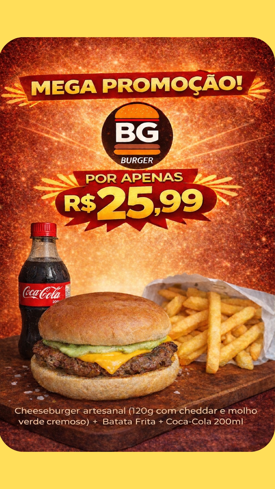 BG Burger Facebook ad: PEÇA AGORA MESMO! (11) 98945-0317