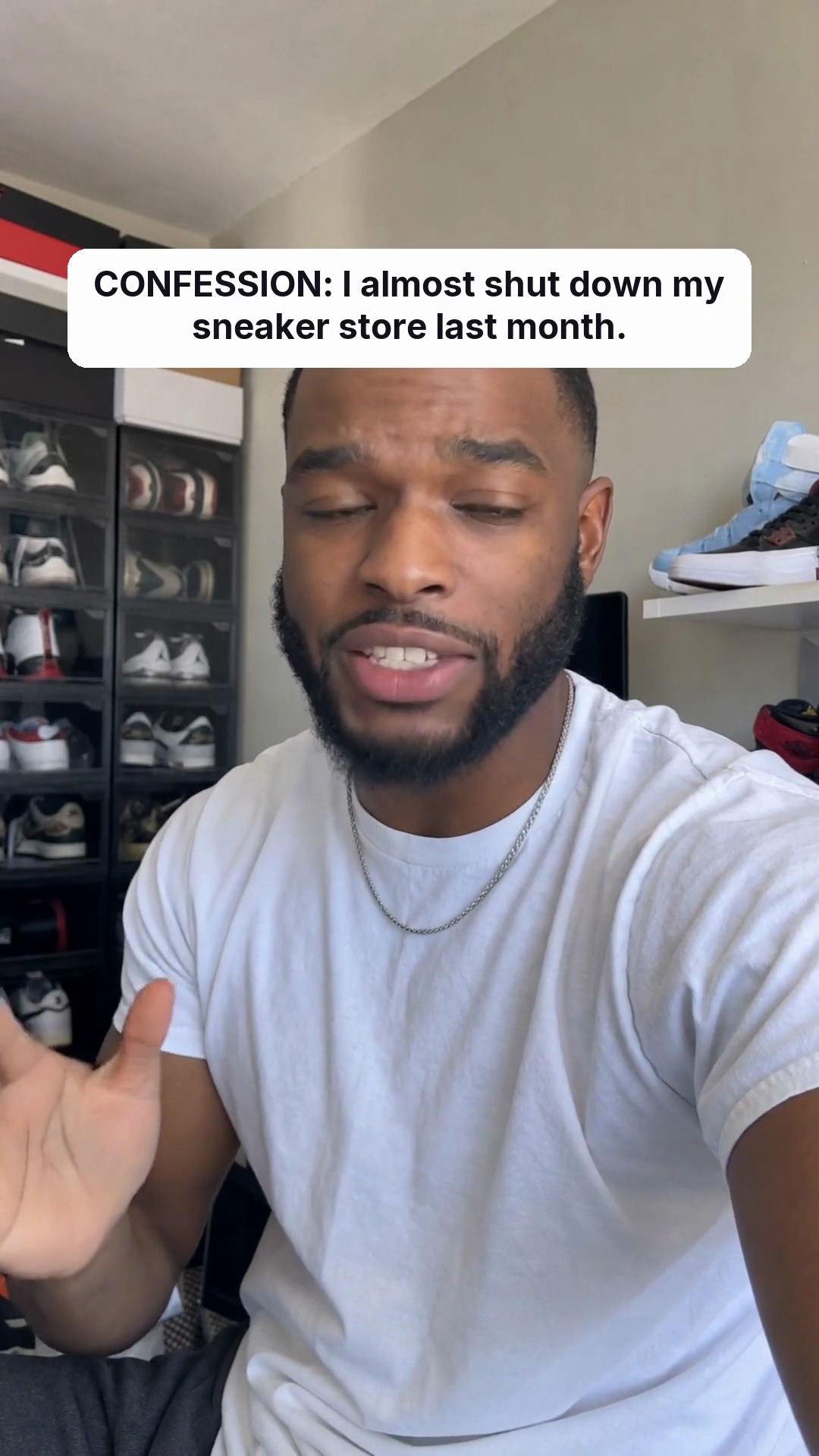 trycrush.ai Facebook ad: I almost shut down my sneaker store