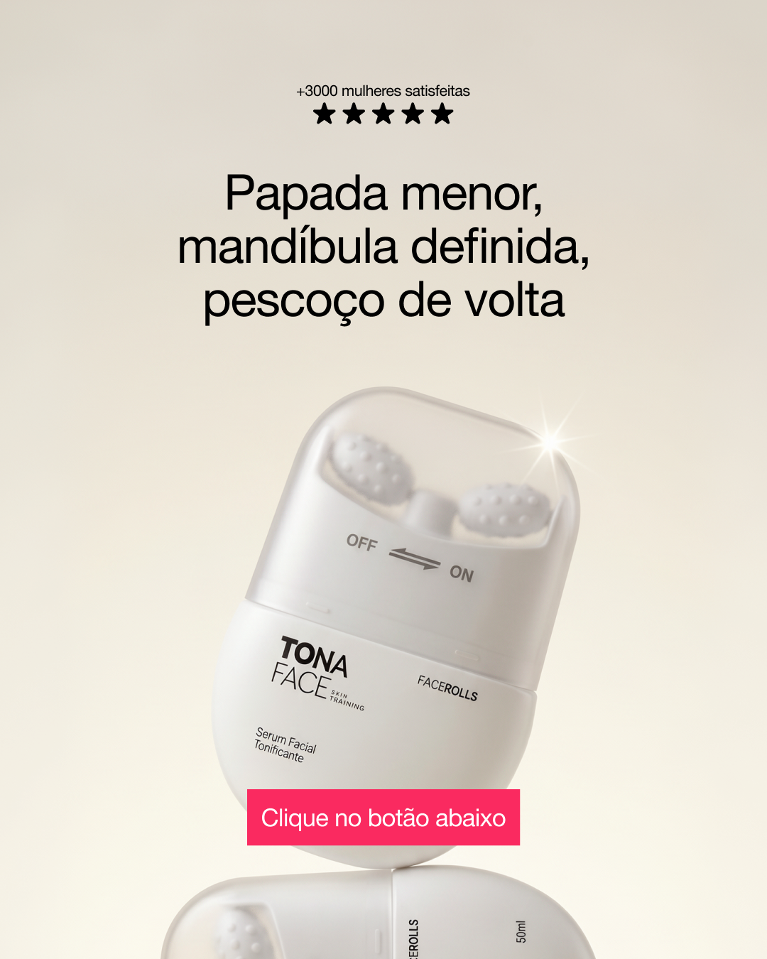 Tonaface Facebook ad: Skincare de luxo com resultados de clínica.