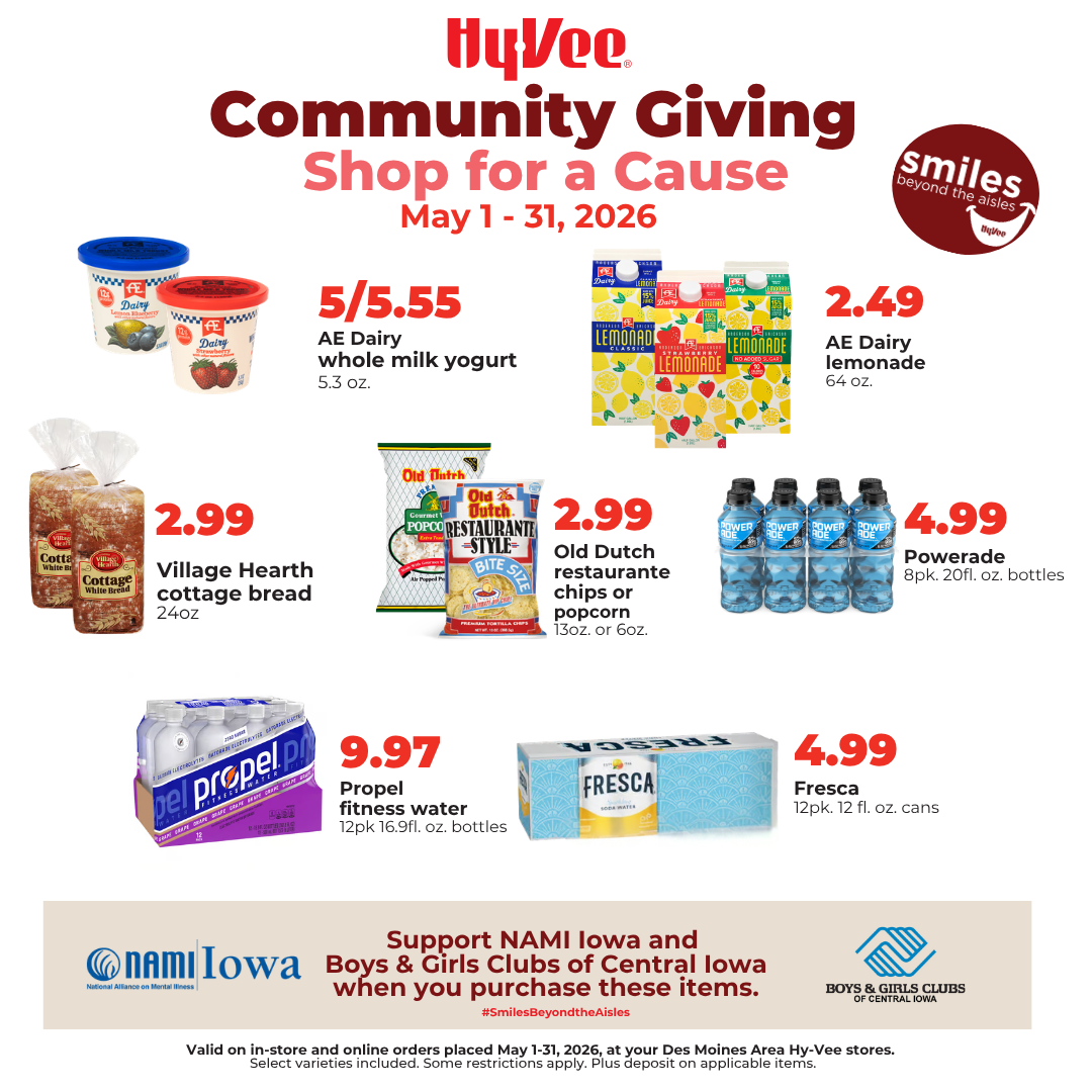 Hy-Vee Facebook ad: Shop for a Cause