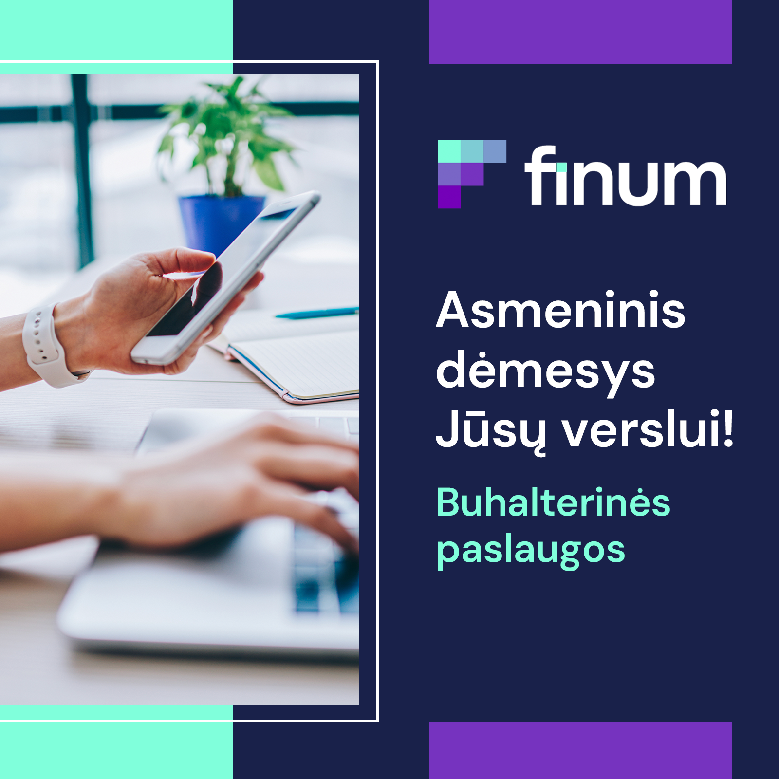 FINUM Facebook ad: Buhalteriai suprantantys verslą