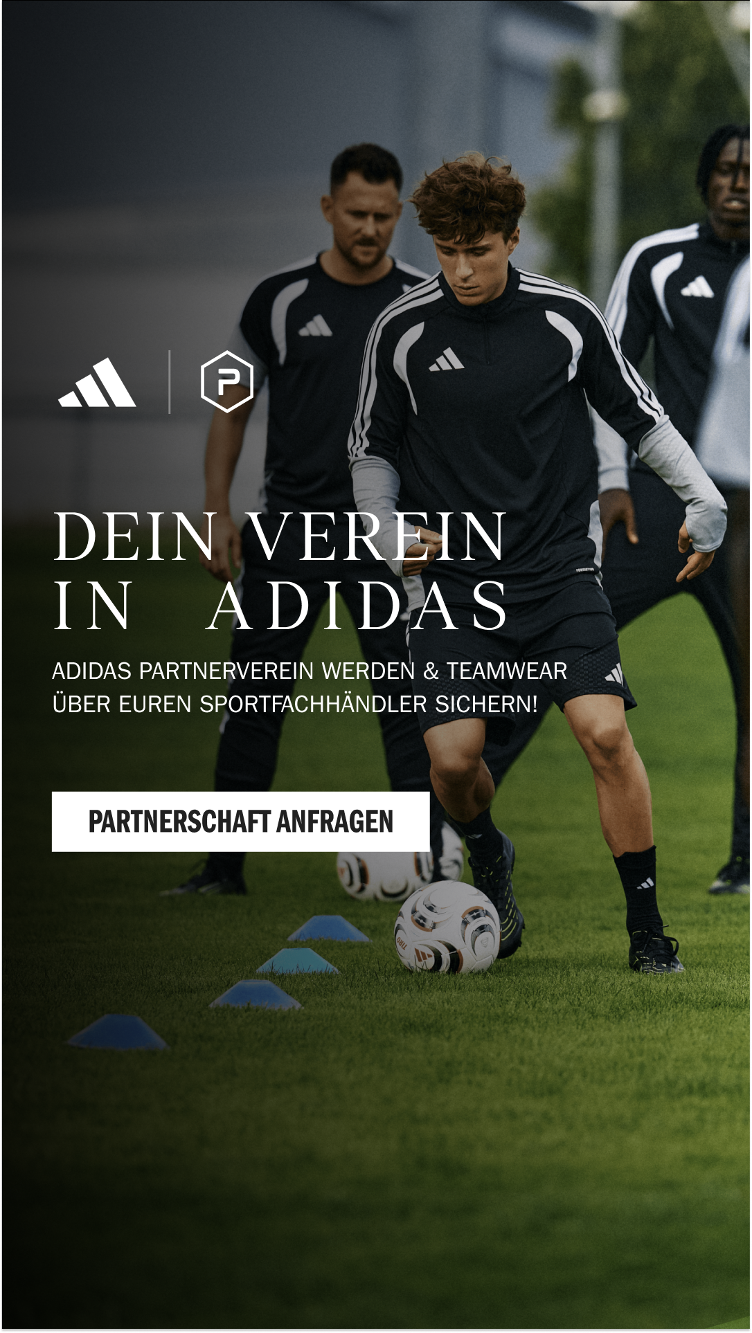 Prematch Facebook ad: Jetzt adidas Partnerverein werden!