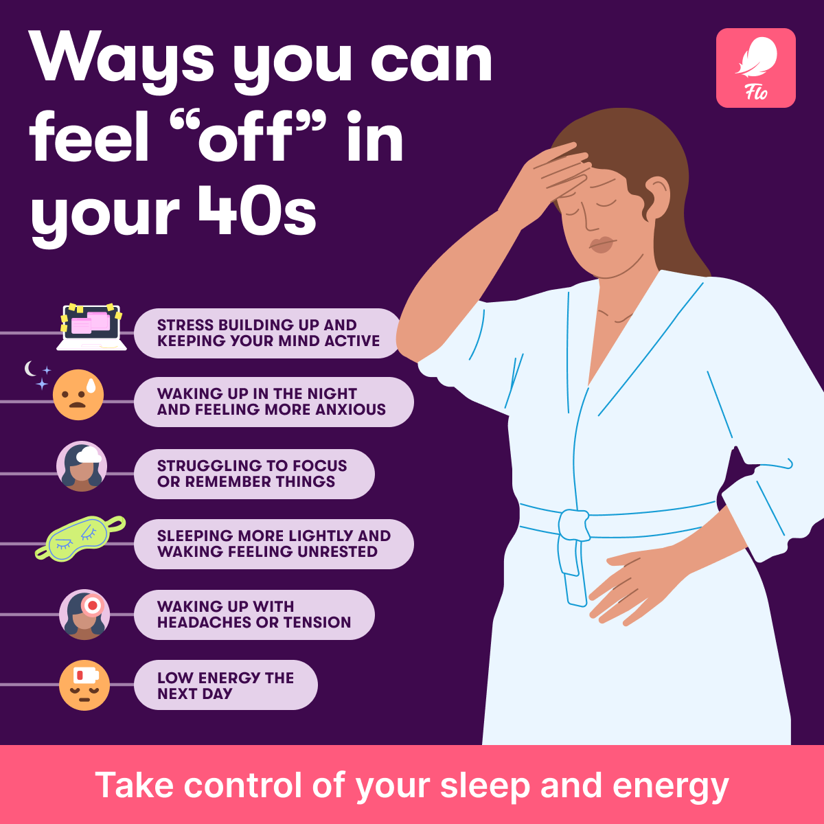 Flo Health App Facebook ad: Try Flo and never look back