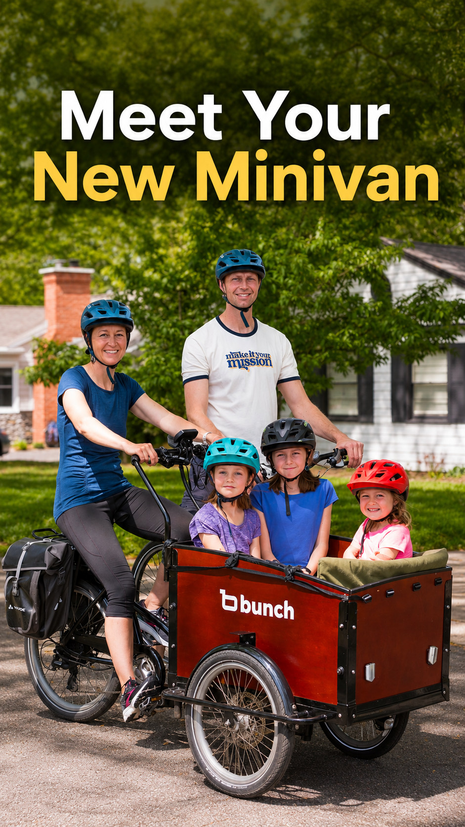 Bunch Bikes - Family Cargo Bikes Facebook ad: The Minivan of Electric Bikes