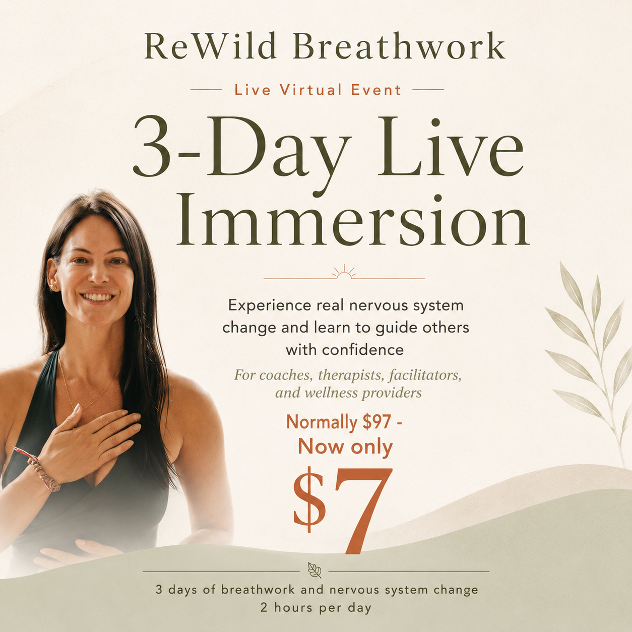 ReWild Breathwork Facebook ad: 3-Day Breathwork Immersion - $7