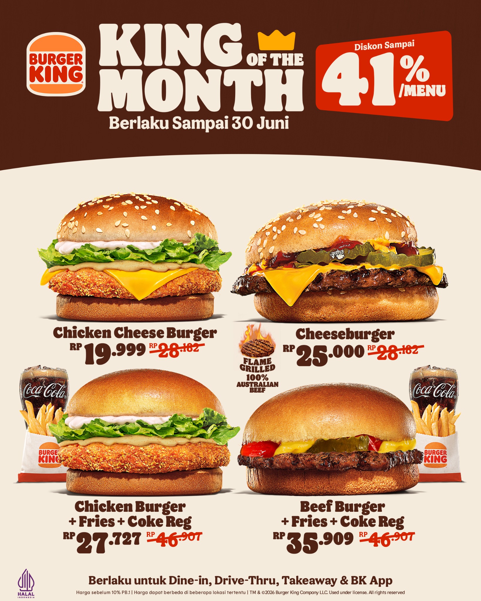 BURGER KING INDONESIA Facebook ad: King of The Month dari Burger King!
