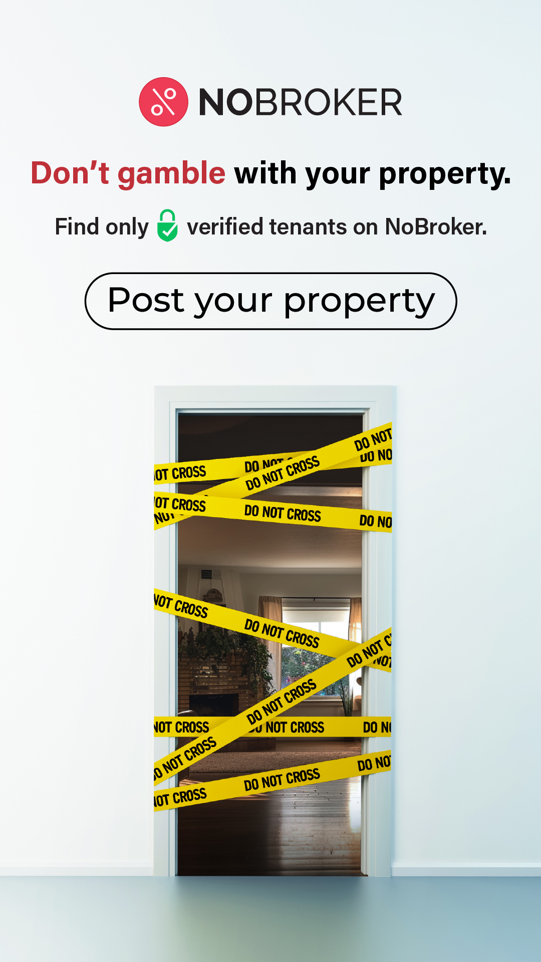 NoBroker For Property Owners Facebook ad: Post your property Now