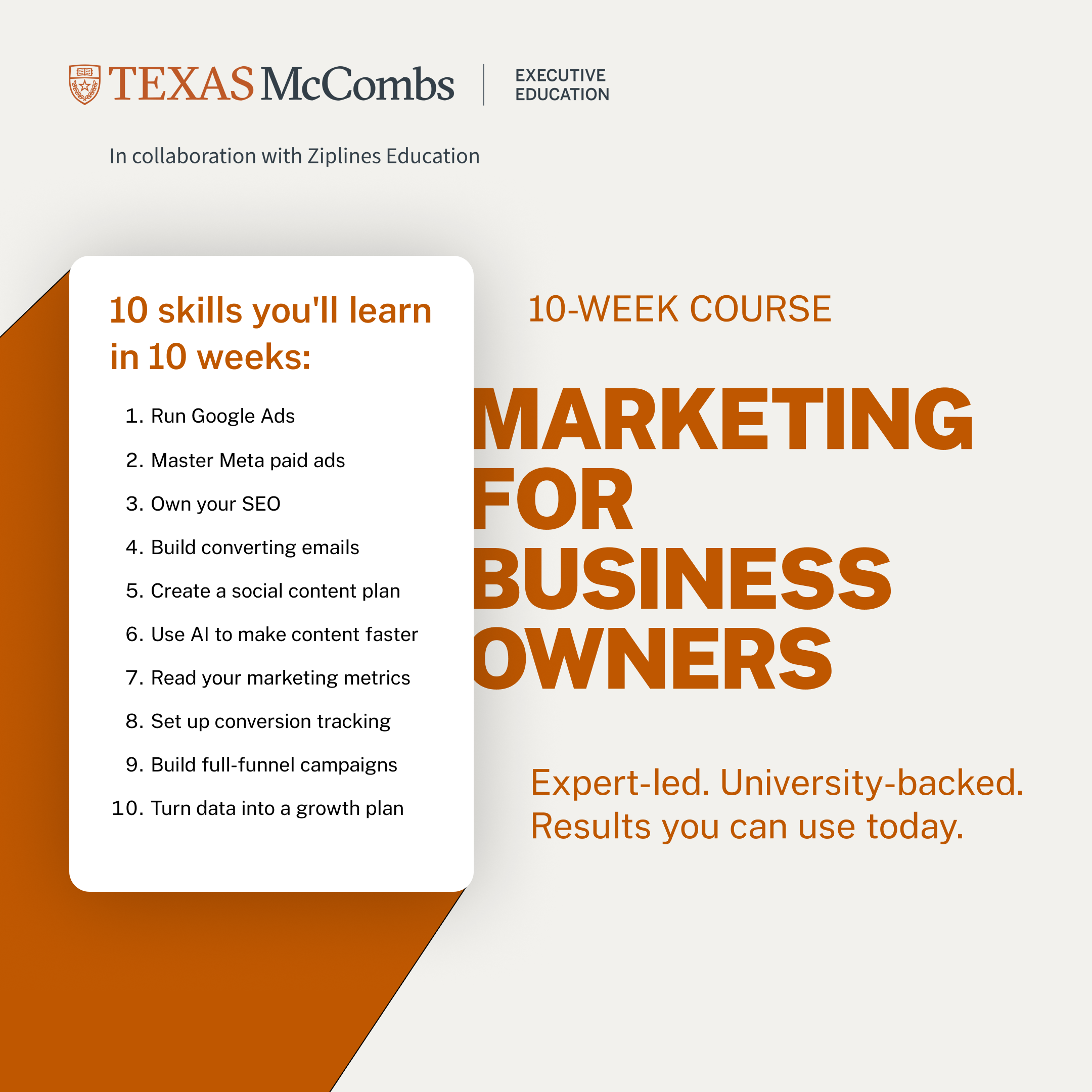 Texas Executive Education Facebook ad
