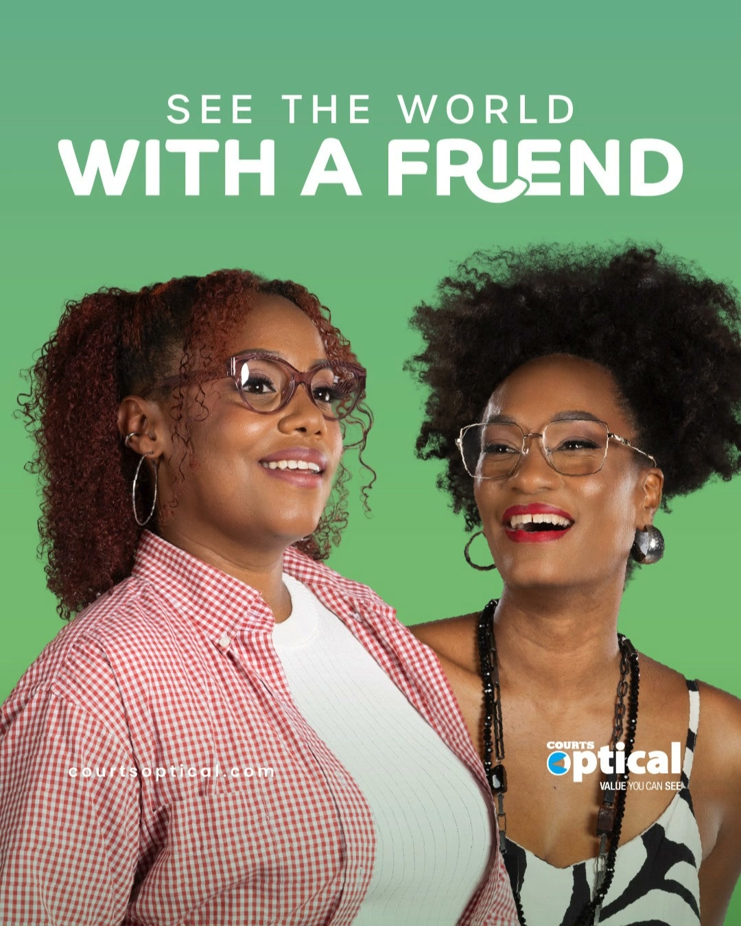 Courts Optical Belize Facebook ad: Refer today!