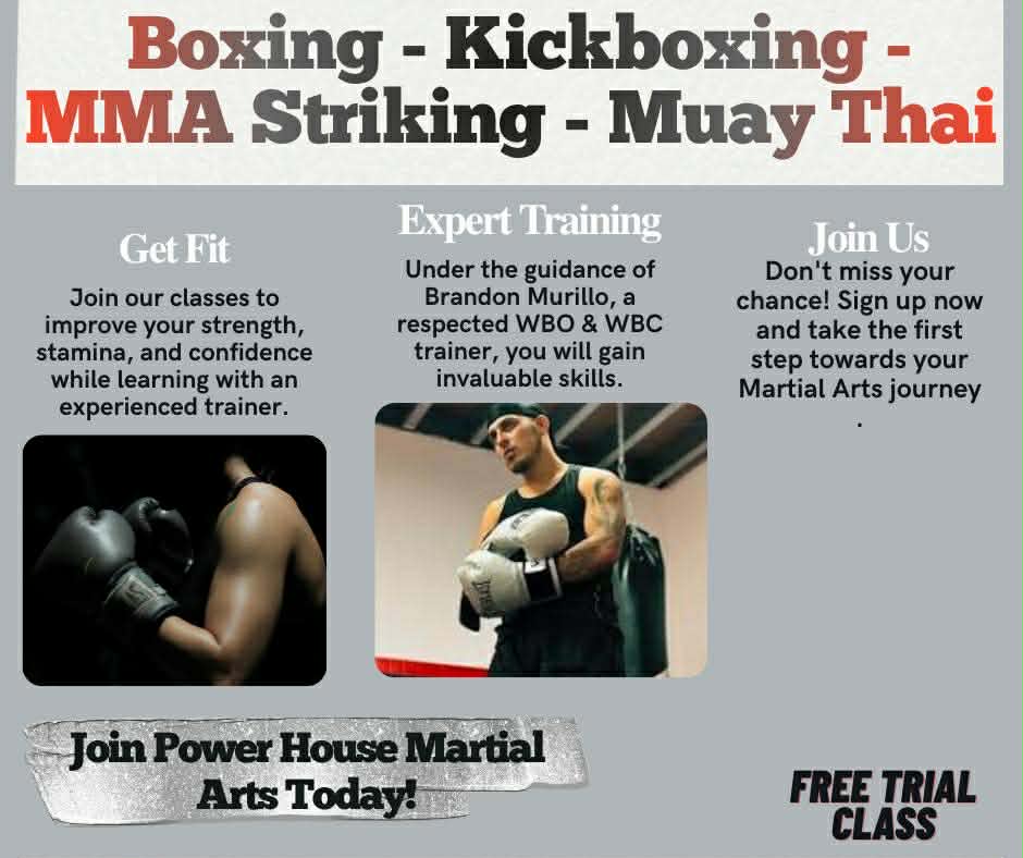 Power House Martial Arts Facebook ad: Powerhouse Martial Arts, Strength. Discipline. Power.