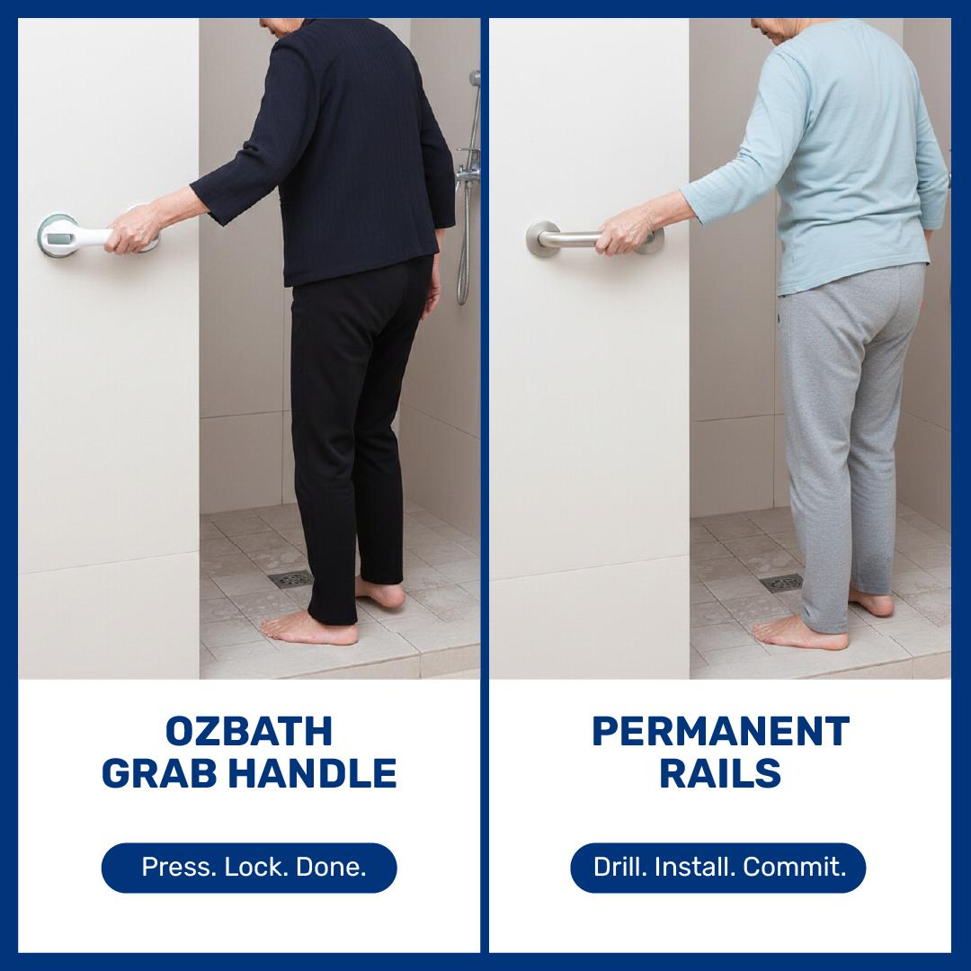 OzBath Facebook ad: Press. Lock. Feel Secure