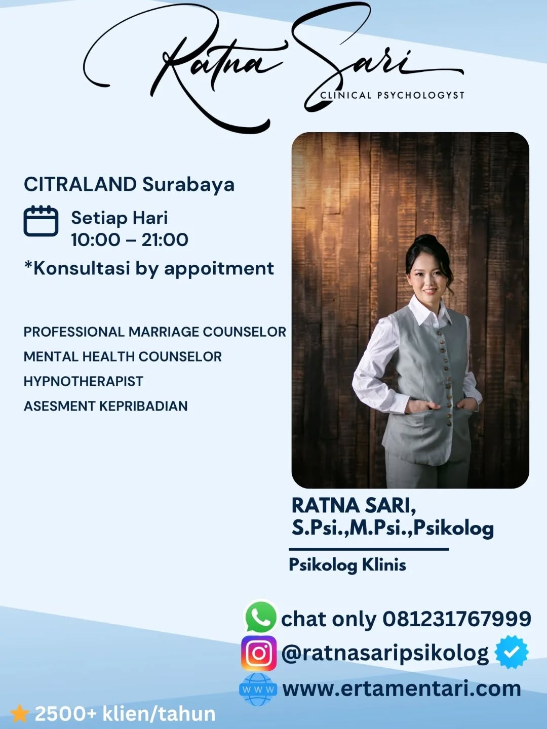 Ertamentari psikolog Facebook ad: Ratna Sari