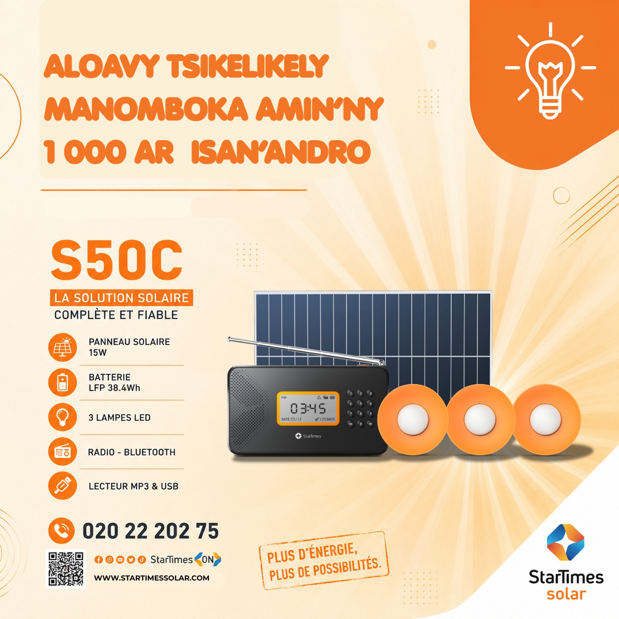 StarTimes solaire - MG Facebook ad: Mitondrà hazavana sy fahafahana bebe kokoa ao an-trano…