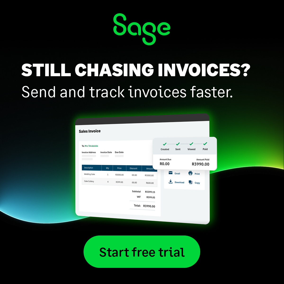 Sage Facebook ad