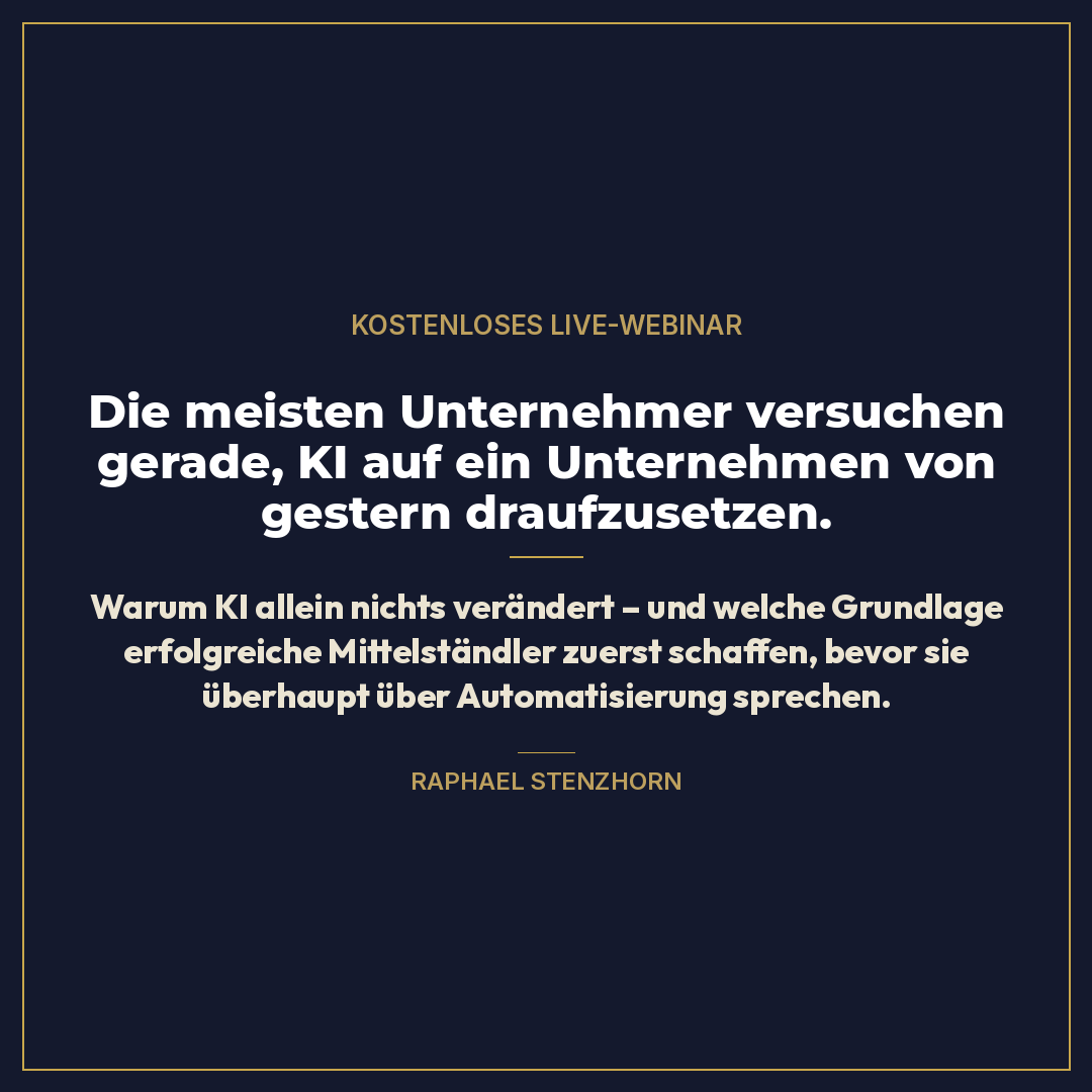 Raphael Stenzhorn - Werde vom Selbstständigen zum Unternehmer Facebook ad: 1.000+ zufriedene Kunden