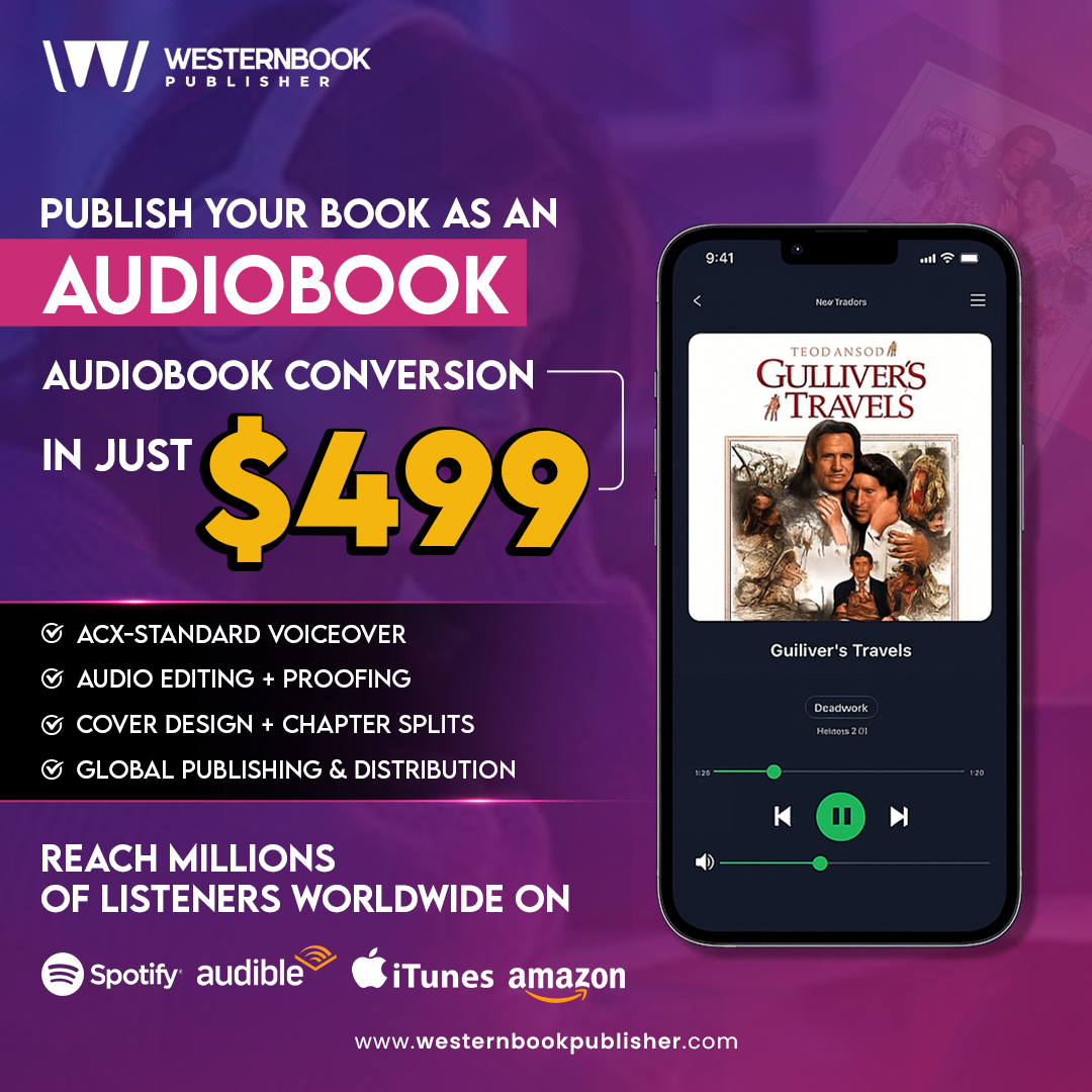 Western Book Publisher Facebook ad: Turn Your Book Into an Audiobook