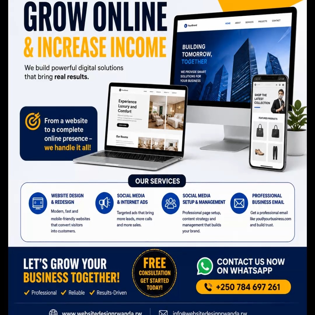 Website design Rwanda Facebook ad: STOP LOSING CUSTOMERS ONLINE!