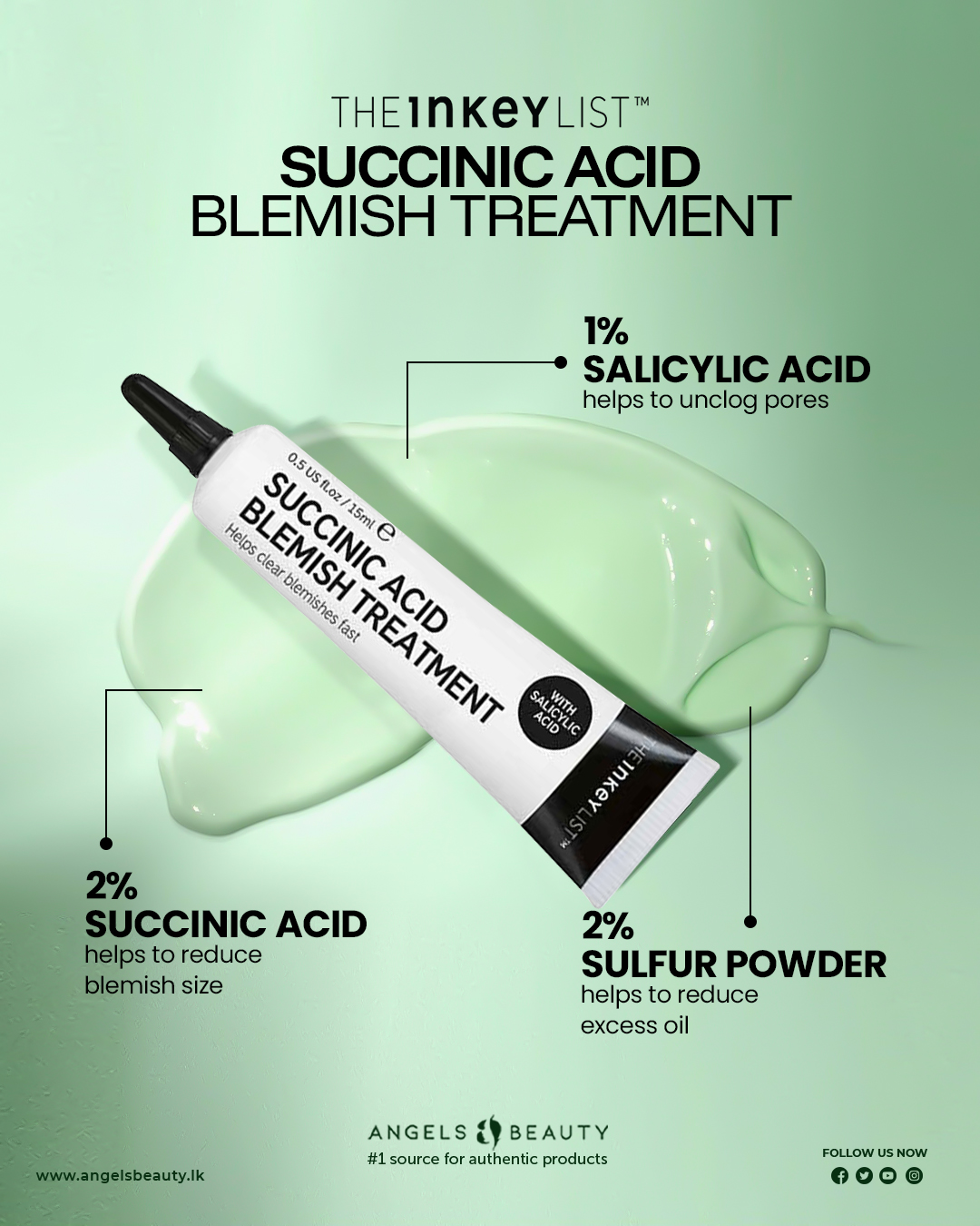 Angelsbeauty.lk Facebook ad: 15ml of targeted blemish-fighting power.