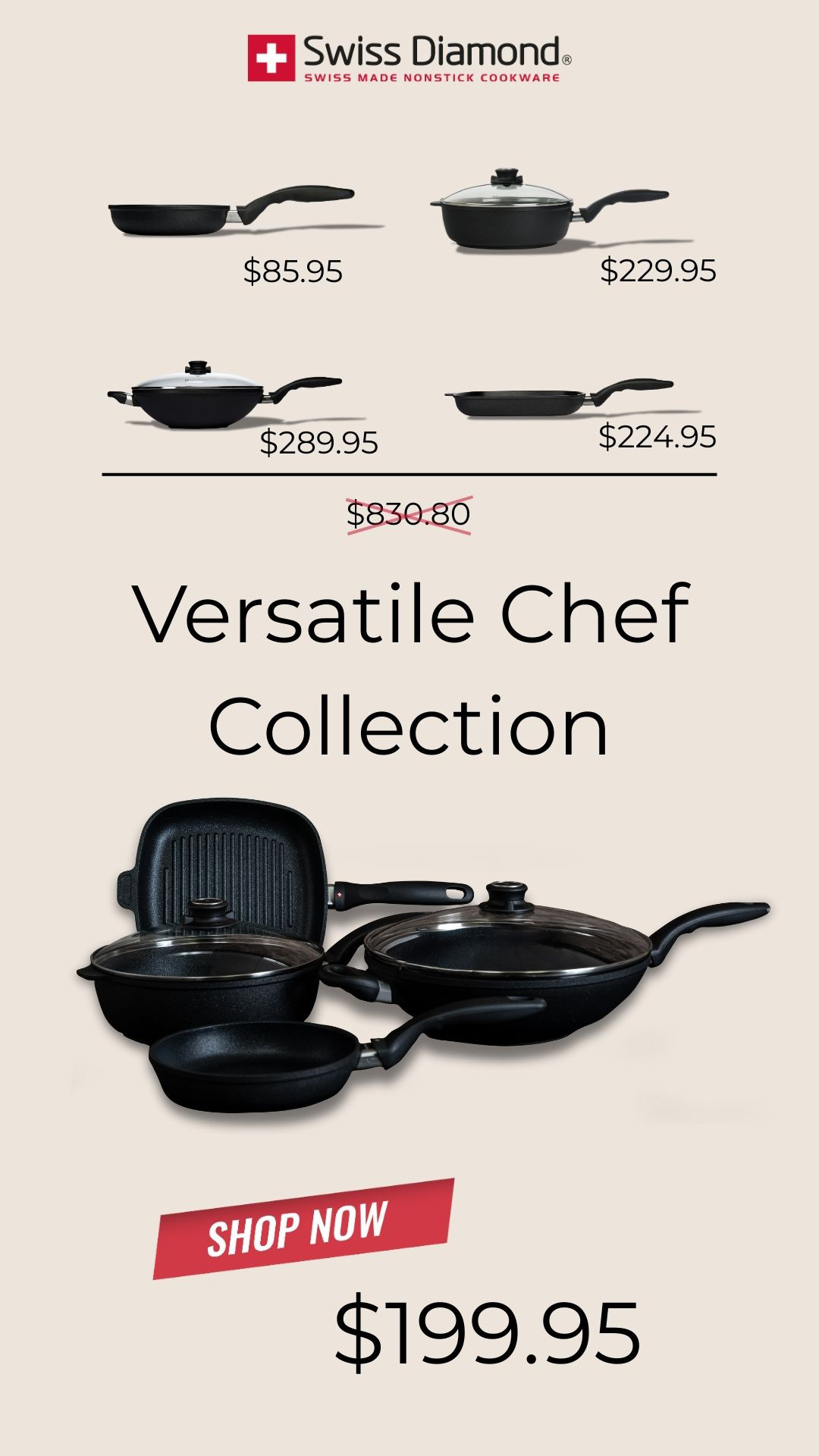 Swiss Diamond Cookware & Kitchenware Facebook ad