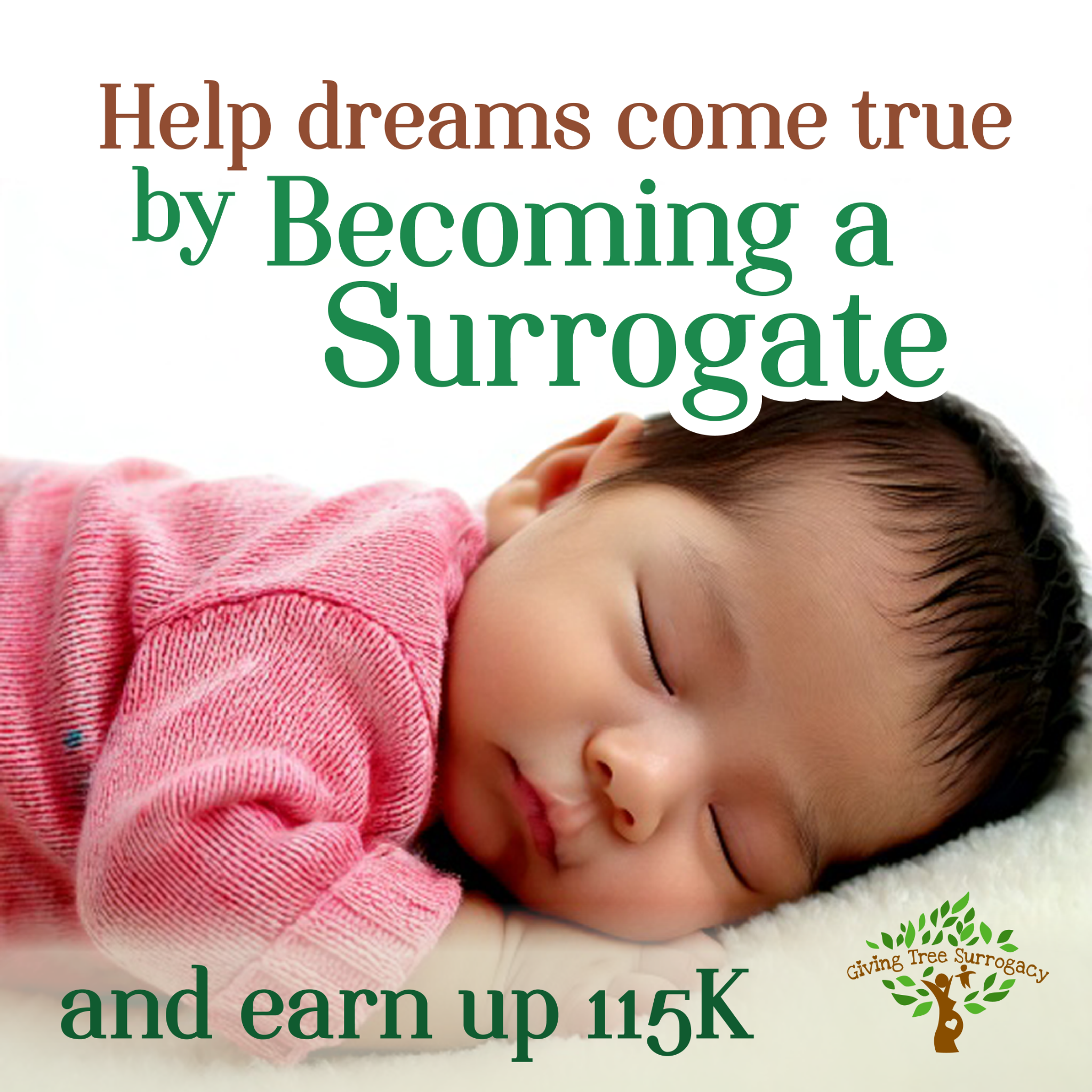 Giving Tree Surrogacy Facebook ad: Begin the surrogacy journey