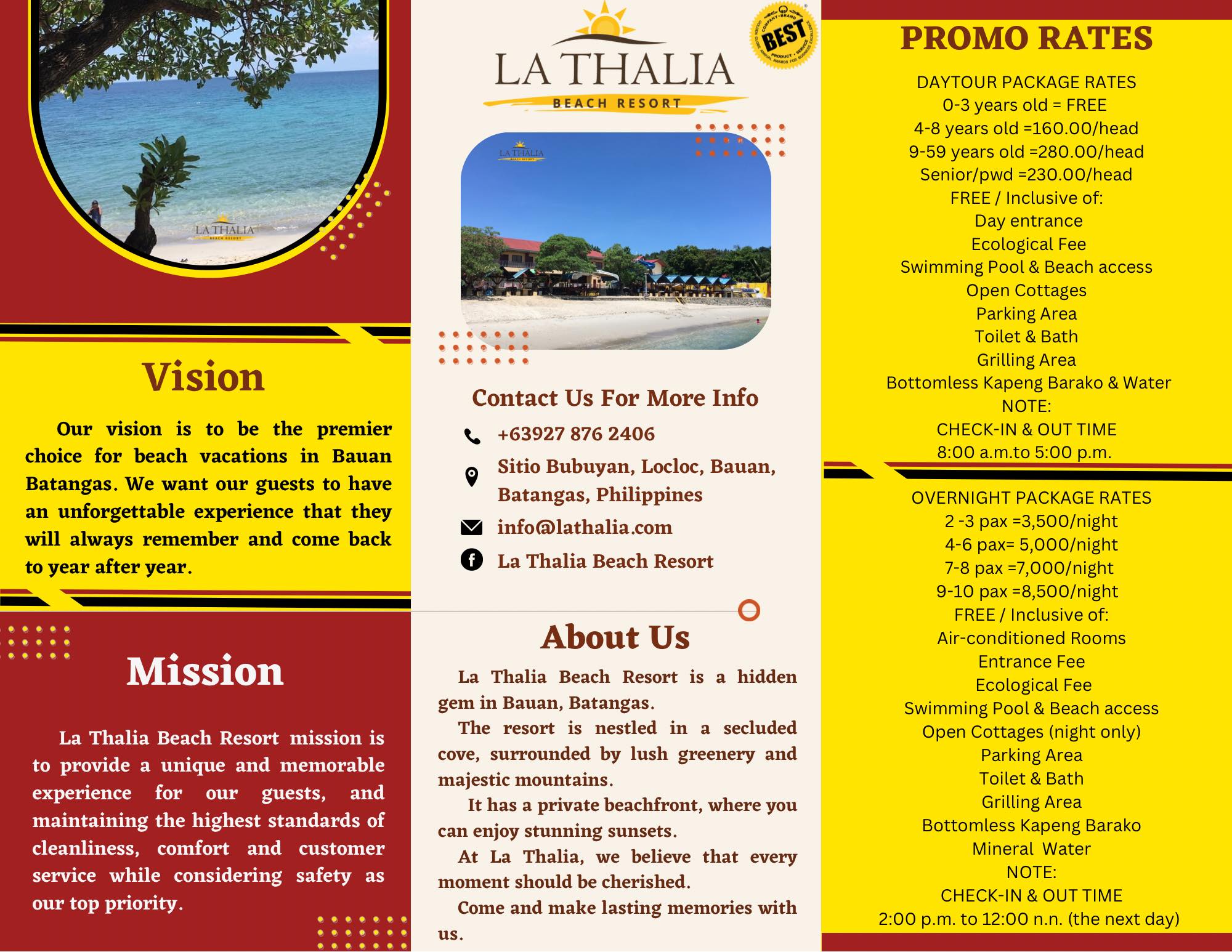 La Thalia Beach Resort Facebook ad: Relax,recharge,and save! La Thalia Beach Resort’s 10%…