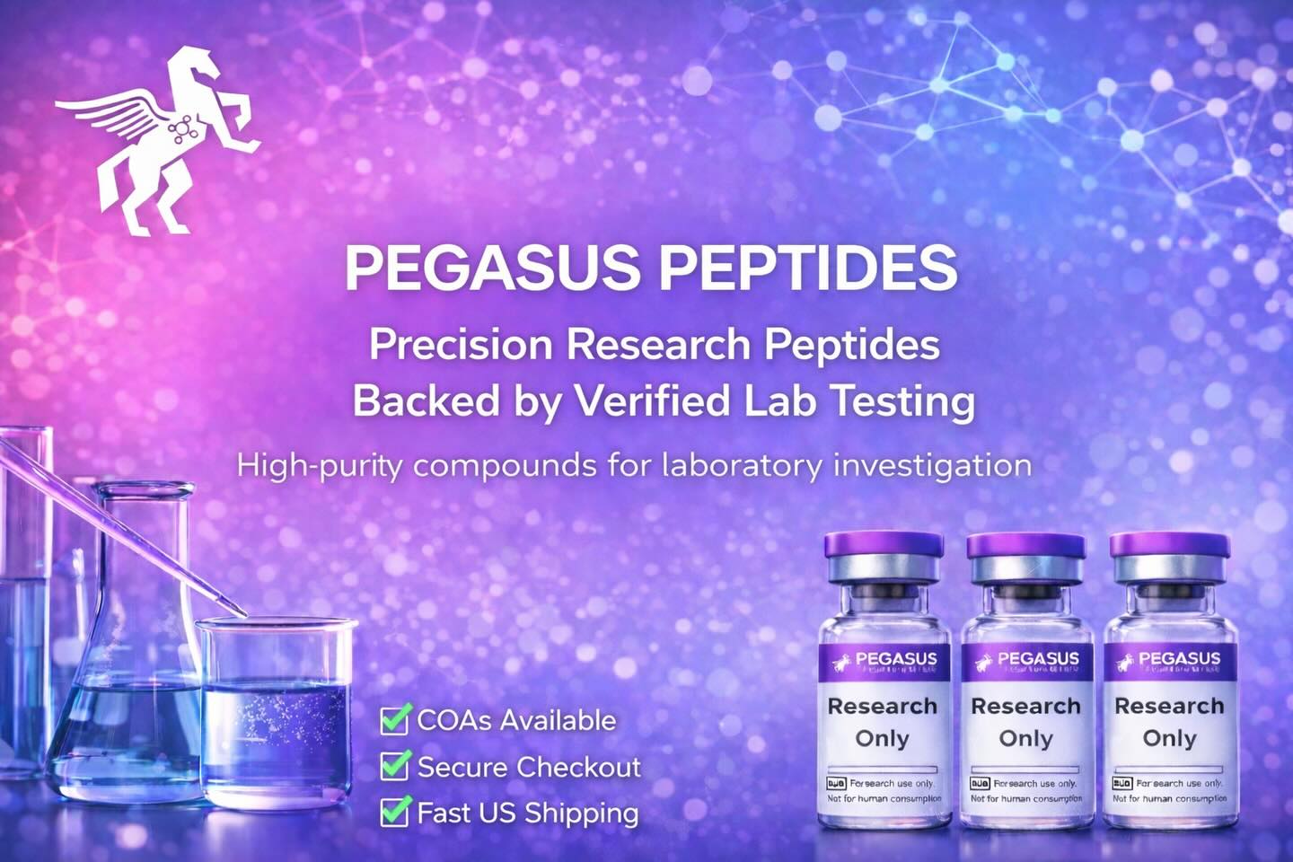 Pegasus Peptides Facebook ad: Home Page - Pegasus Peptides