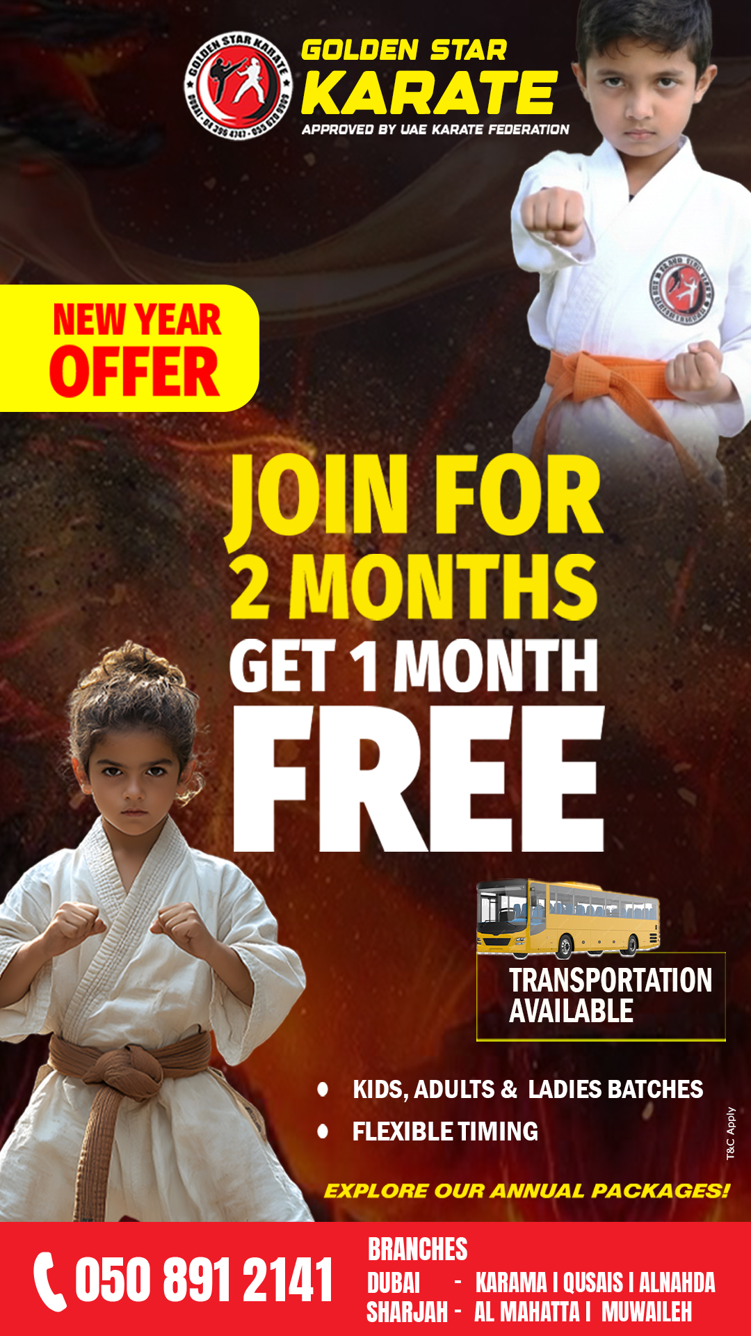 Golden Star Karate - Martial Arts Dubai Facebook ad from Dec 31, 2025