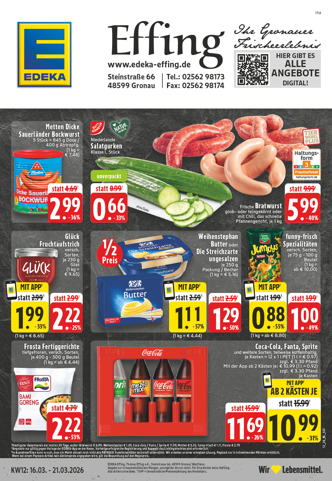 EDEKA Effing Facebook ad: Spitzenangebote der Woche!, weekknallers!