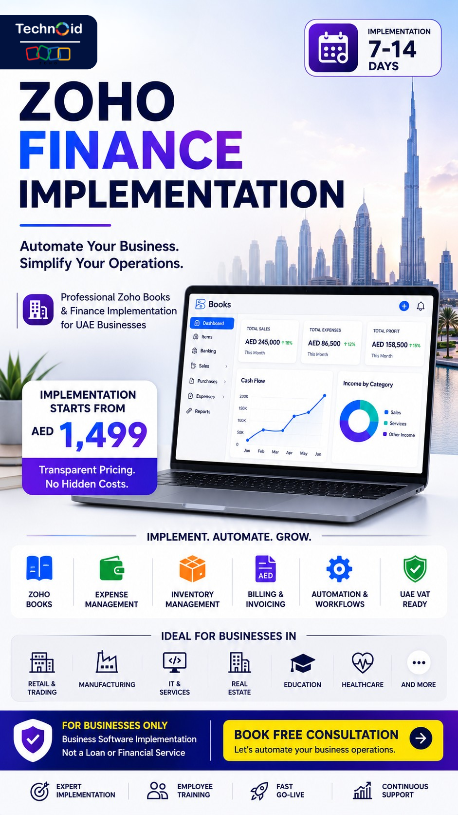 Technoid FZE Facebook ad from Jul 27, 2026