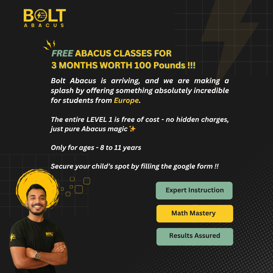 Bolt Abacus Facebook ad: FREE ABACUS CLASSES!