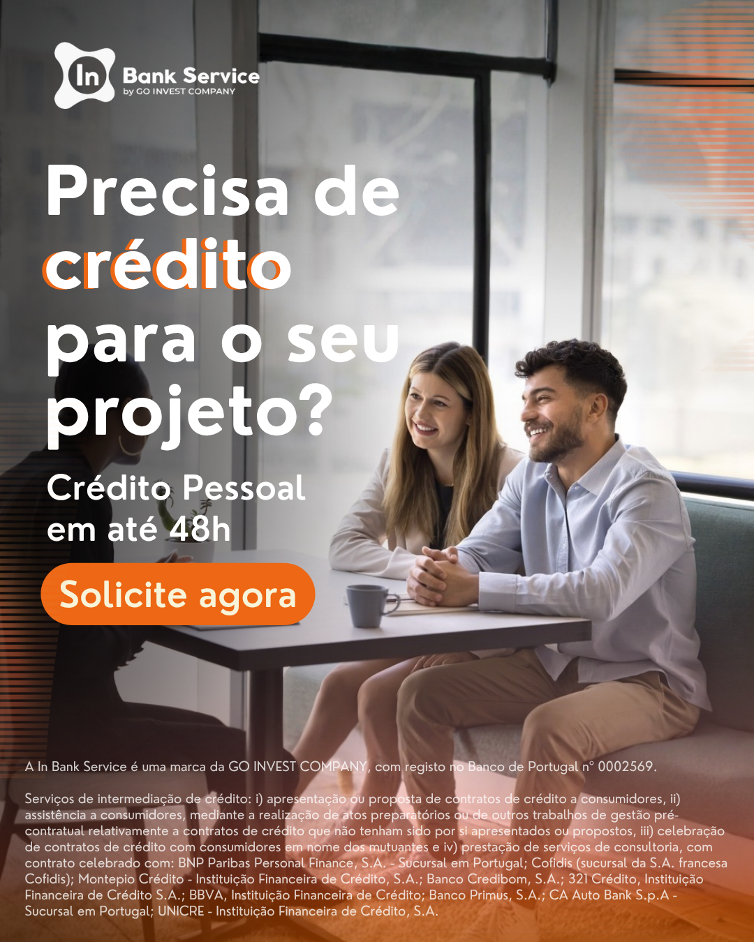 IN BANK Service Facebook ad: Crédito para o seu projeto